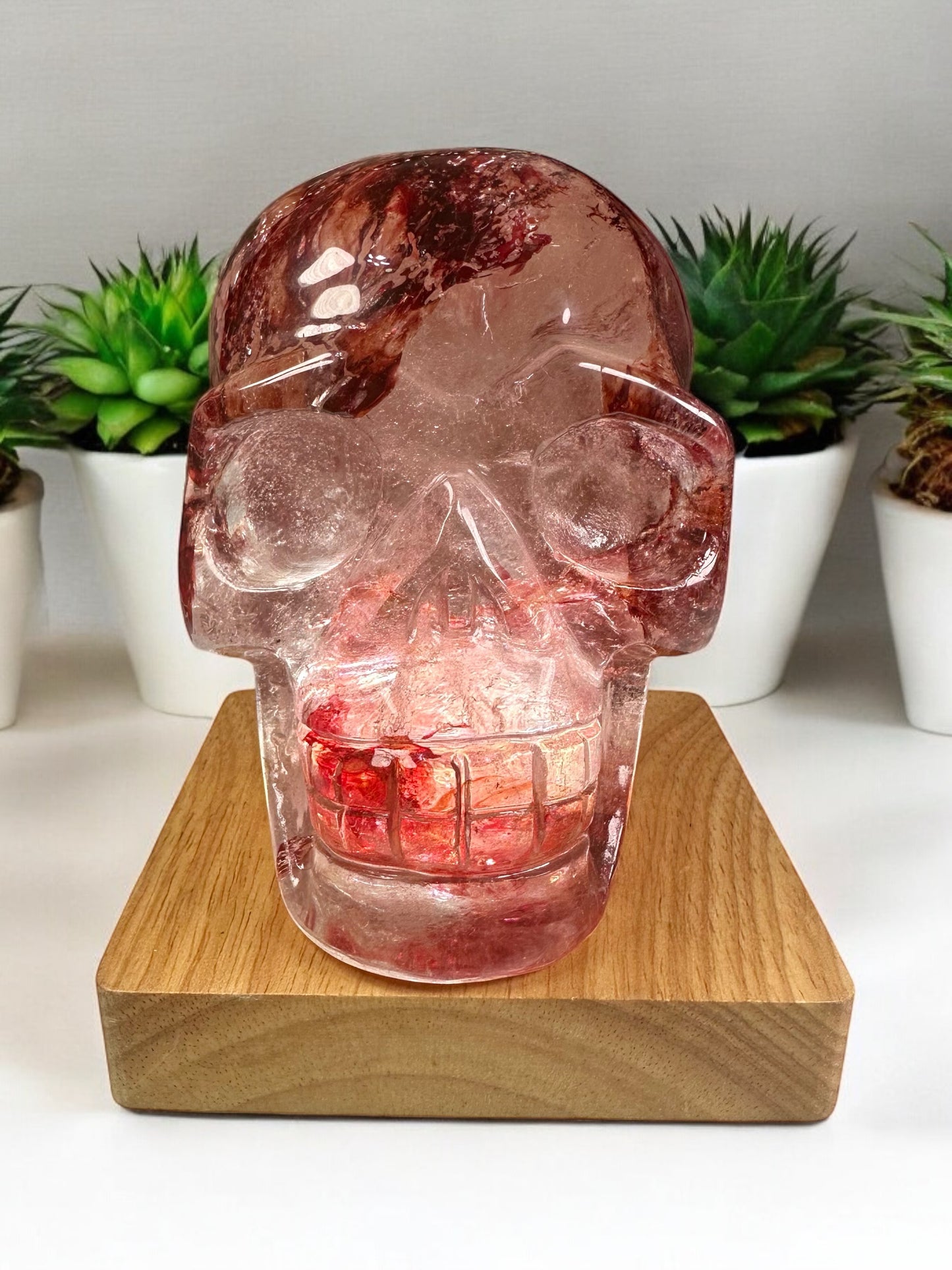 Fire Quartz Crystal Skull