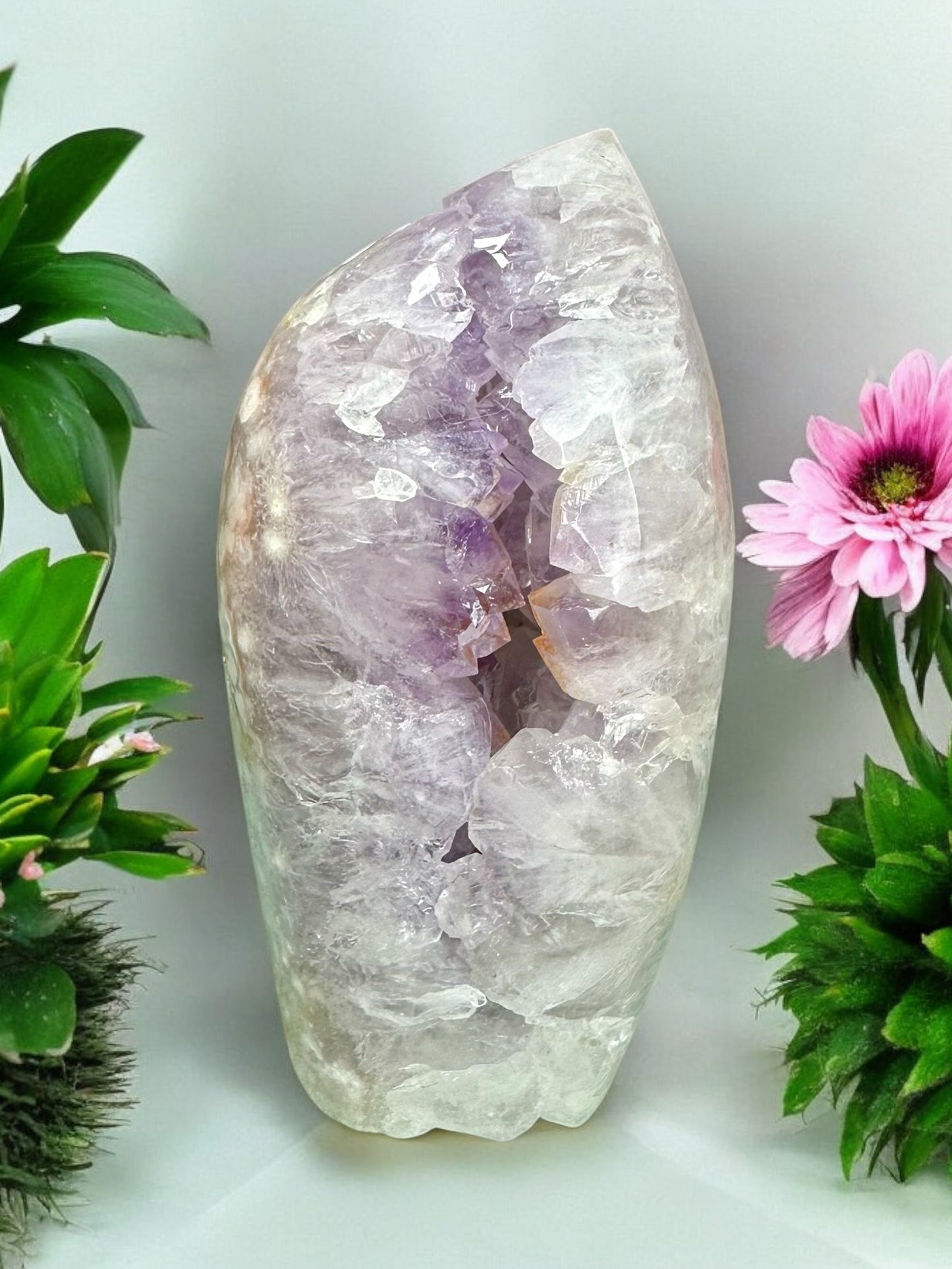 Pink Amethyst Druzy Freeform