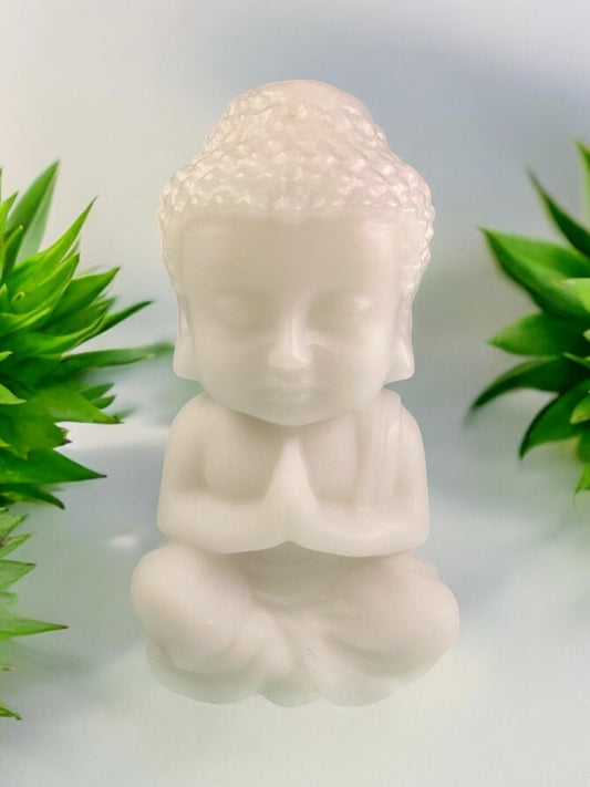 White Jade Crystal Buddha