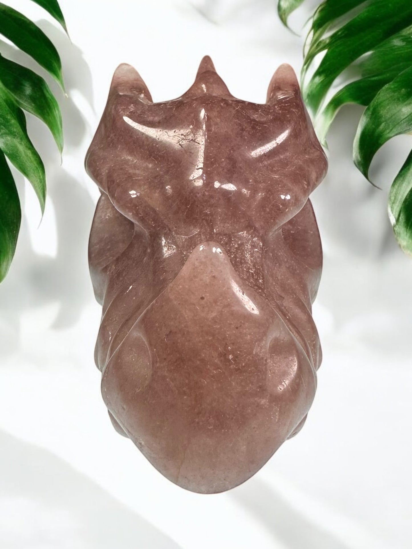 Strawberry Quartz Dragon Head