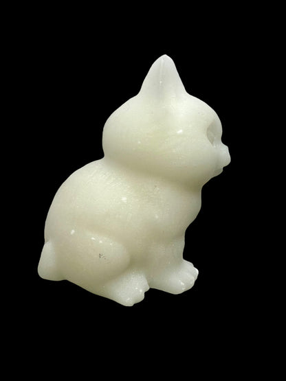 White Jade Sitting Cat