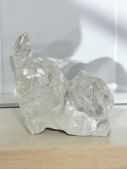 Clear Quartz Crystal Cat