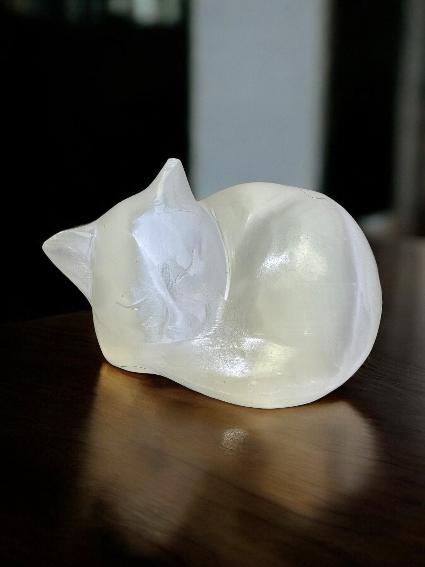 Selenite Crystal Cat