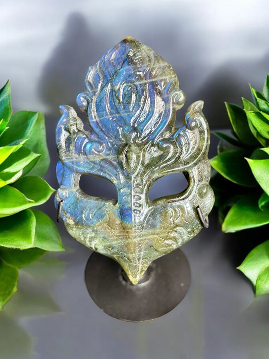 Labradorite Mask on stand