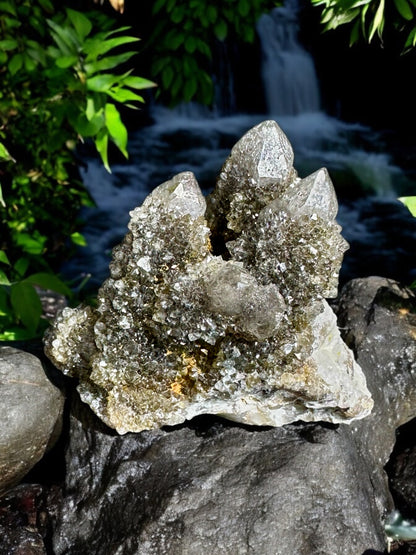 Black Spirit Quartz Cluster