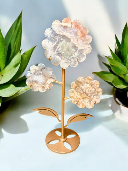 Agate Crystal Sunflower on Stand