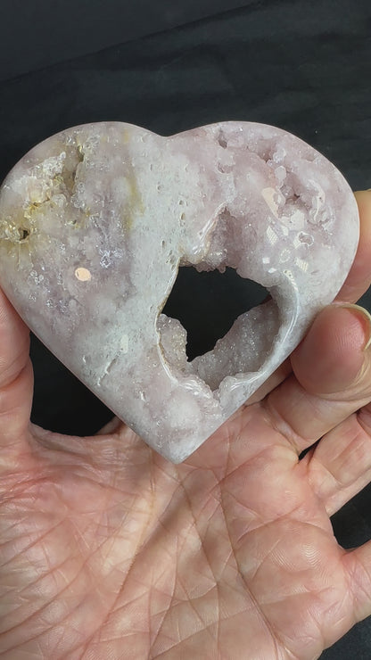 Druzy Pink Amethyst Heart