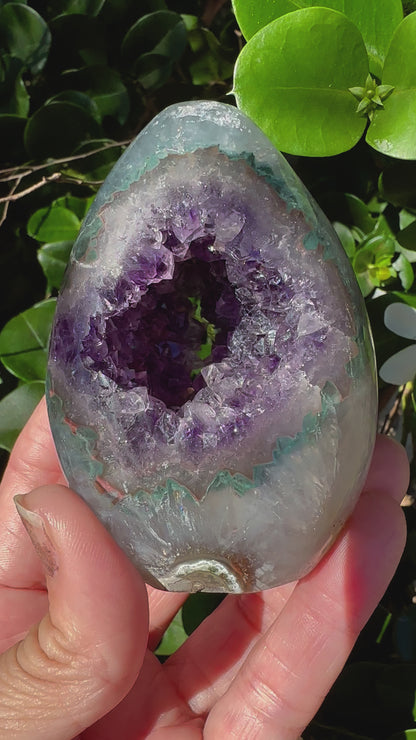 Rainbow Amethyst Druzy Geode Freeform