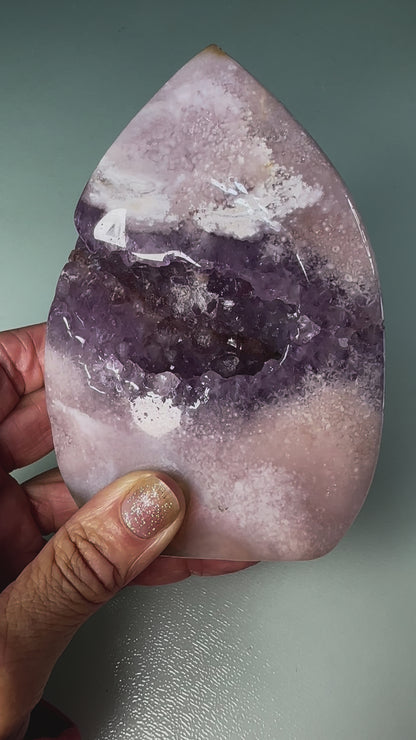 Pink Amethyst Druzy Freeform