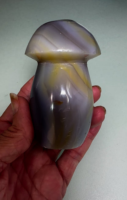 Orca Agate Crystal Mushroom