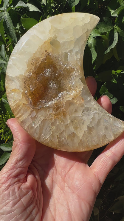 Agate Crystal Moon (on stand)